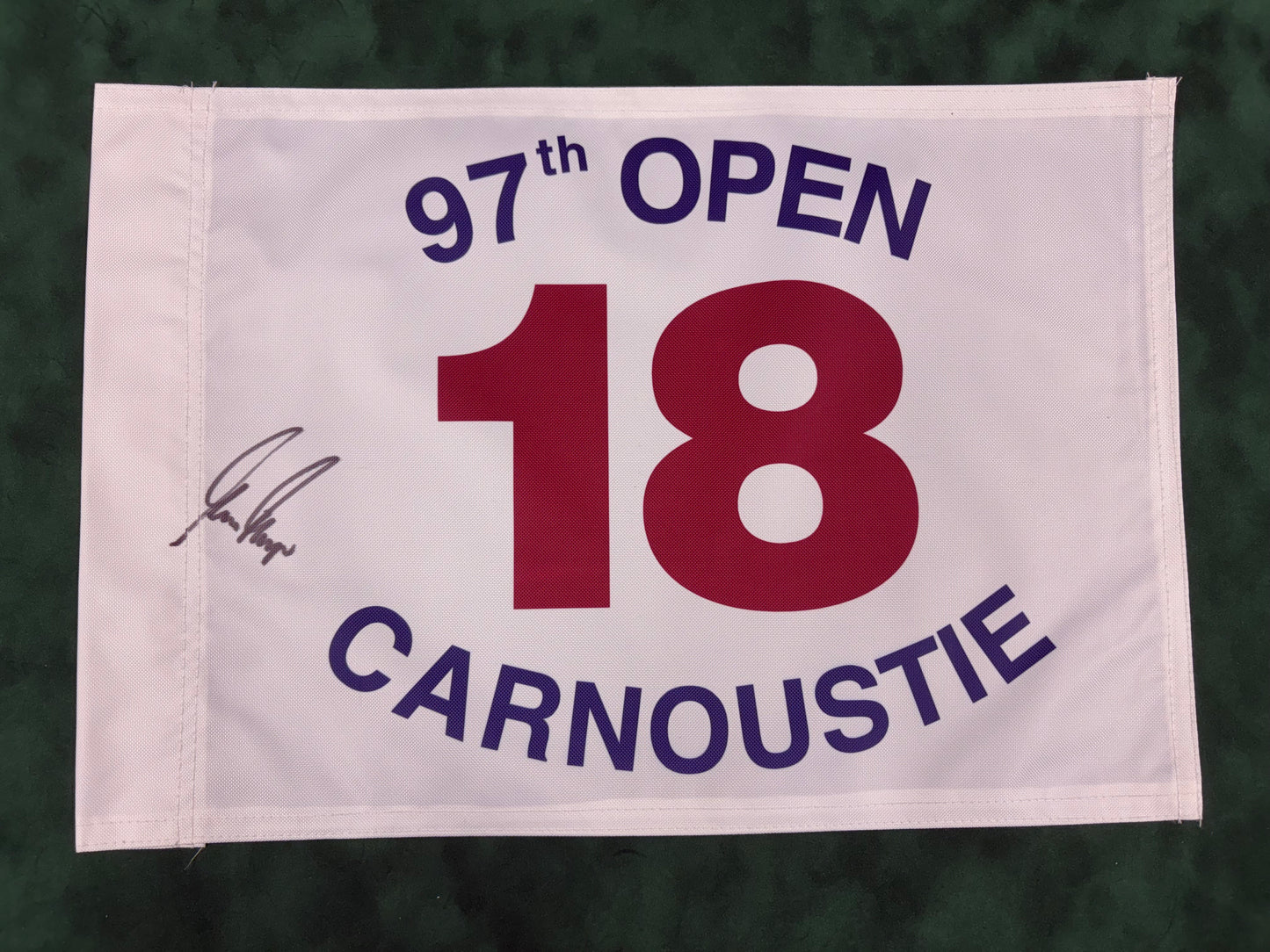 Gary Player Winner Signed 97th Open at Carnoustie Golf Flag + Dealer COA