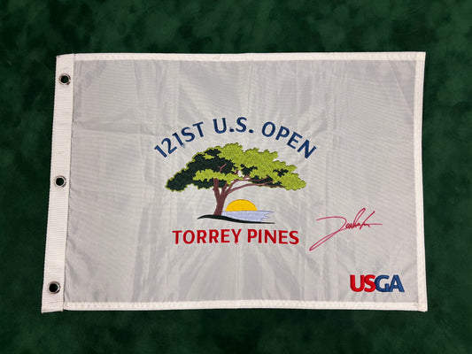 Jon Rahm Winner Signed 121st US Open at Torrey Pines Golf Flag + Dealer COA