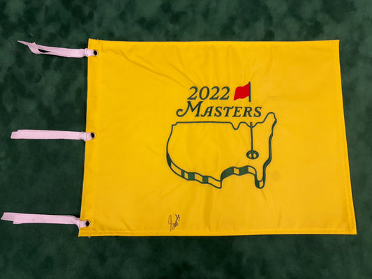 Scottie Scheffler Hand Signed 2022 Masters Golf Flag Obtained in Person + Dealer COA