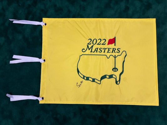 Scottie Scheffler Hand Signed 2022 Masters Golf Flag Obtained in Person + Dealer COA
