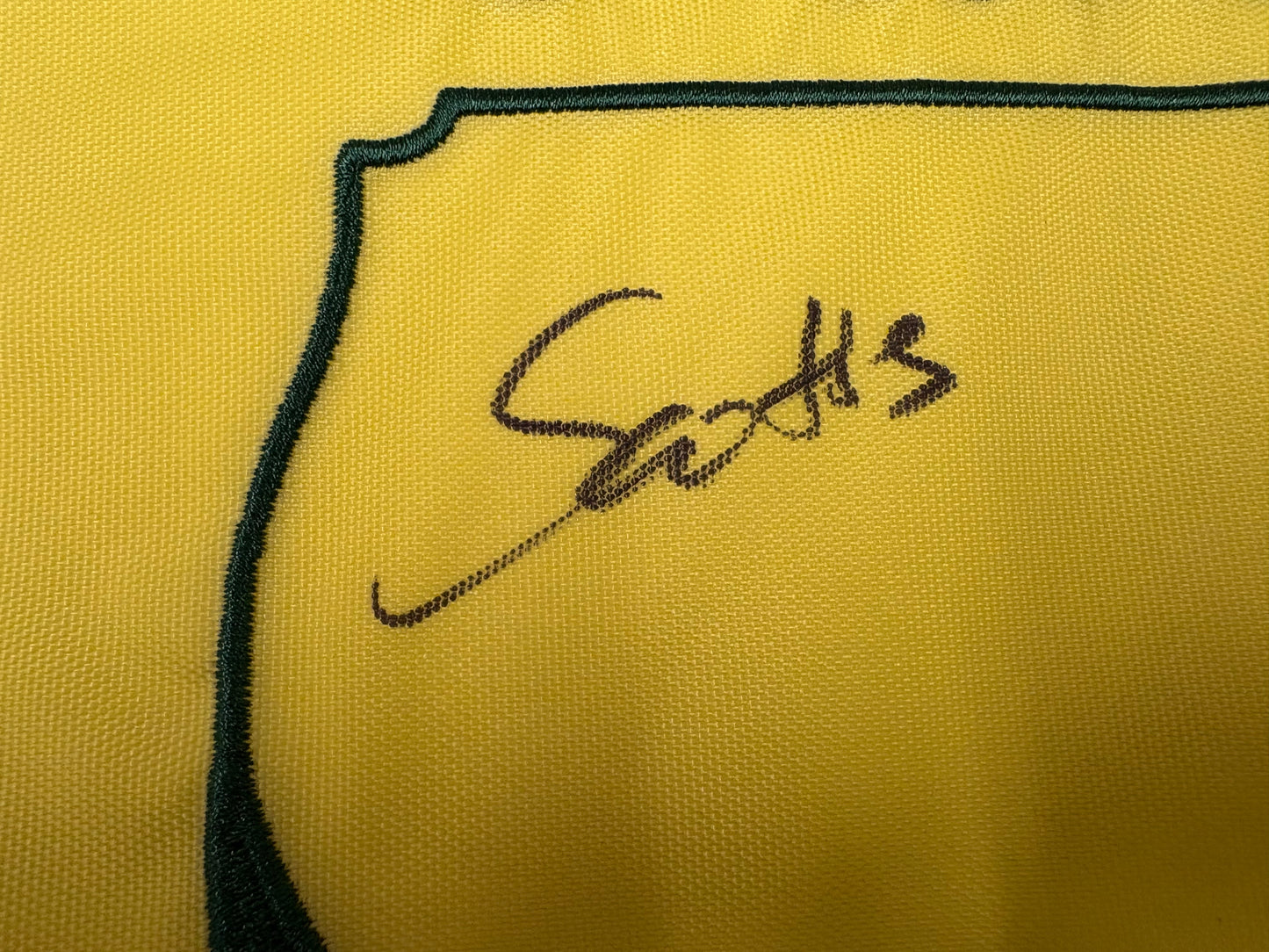 Scottie Scheffler Hand Signed 2022 Masters Golf Flag Obtained in Person + Dealer COA