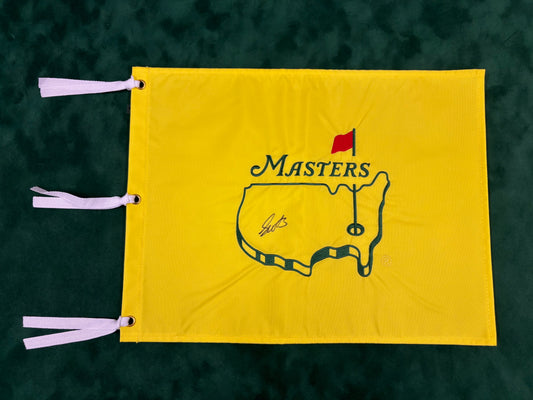 Scottie Scheffler Hand Signed Undated Masters Golf Flag Obtained in Person + Dealer COA