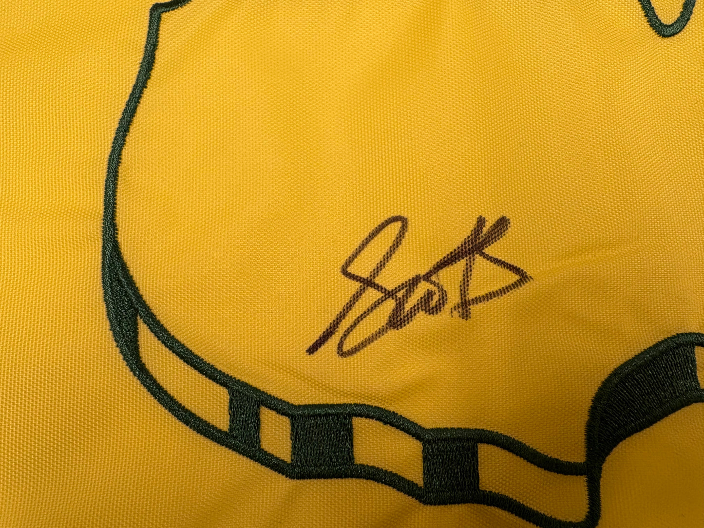 Scottie Scheffler Hand Signed Undated Masters Golf Flag Obtained in Person + Dealer COA