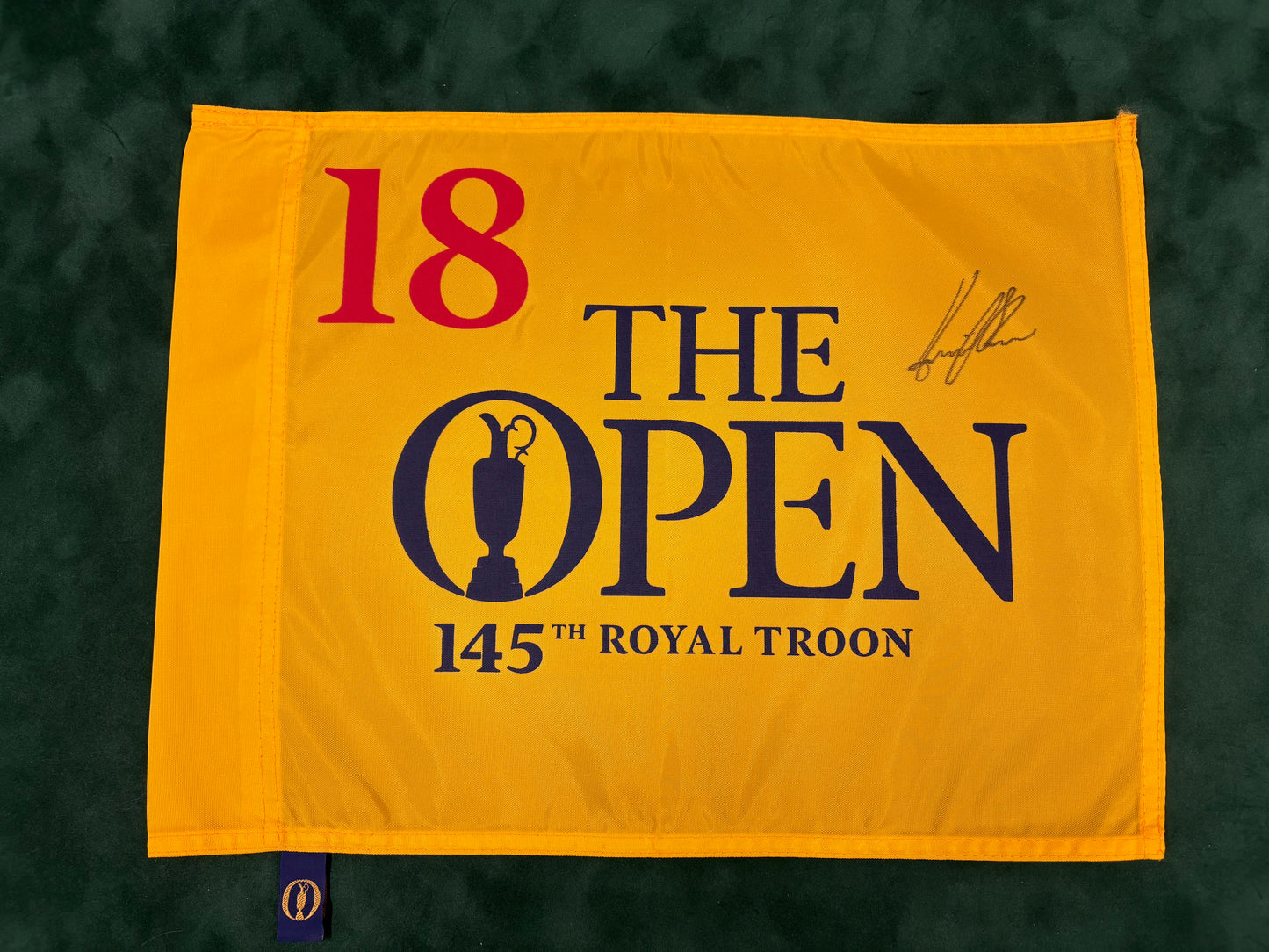 Henrik Stenson Winner Signed 145th Open at Royal Troon Golf Flag + Dealer COA