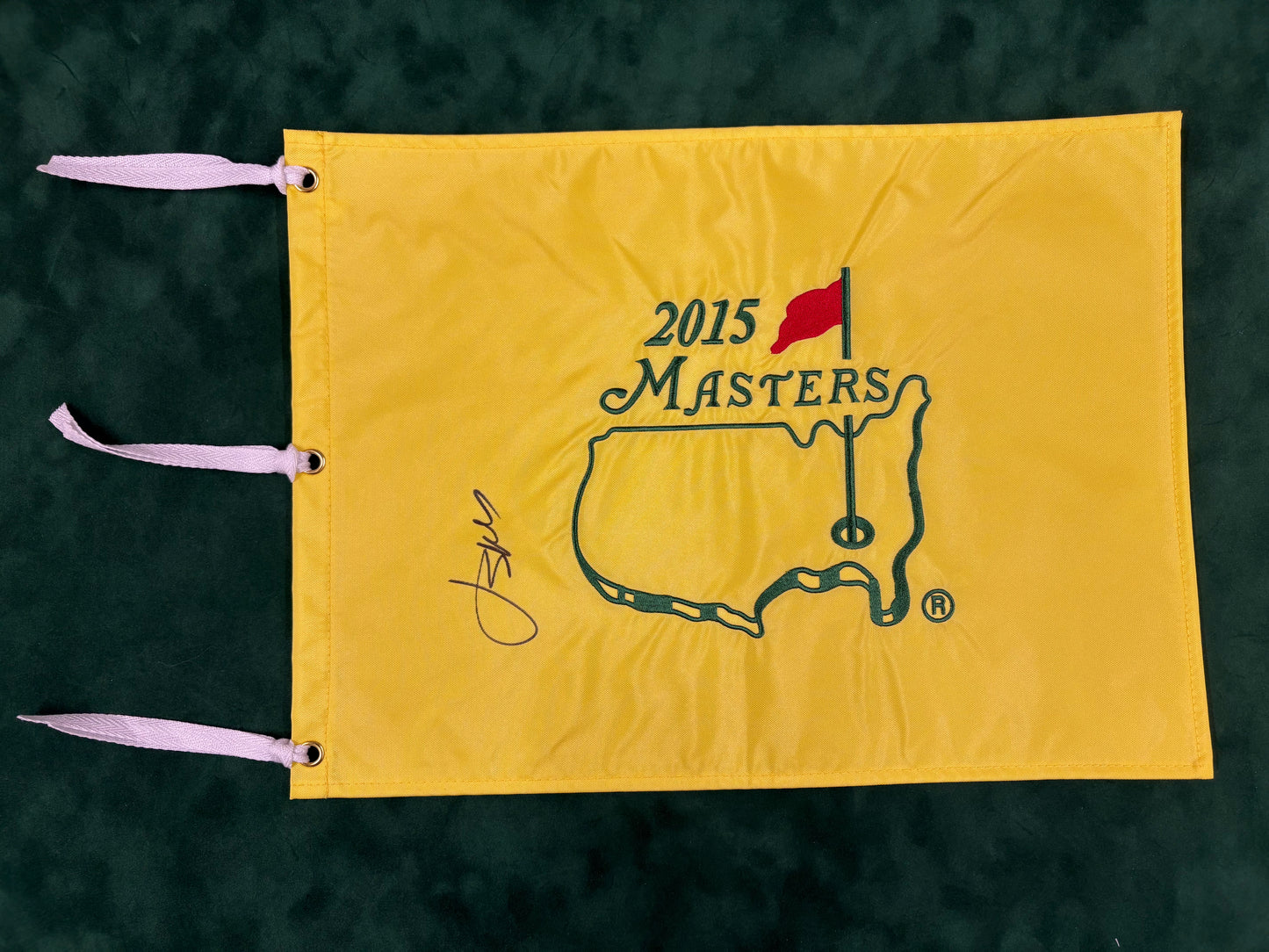 Jordan Spieth Winner Signed 2015 Masters Golf Flag + Dealer COA