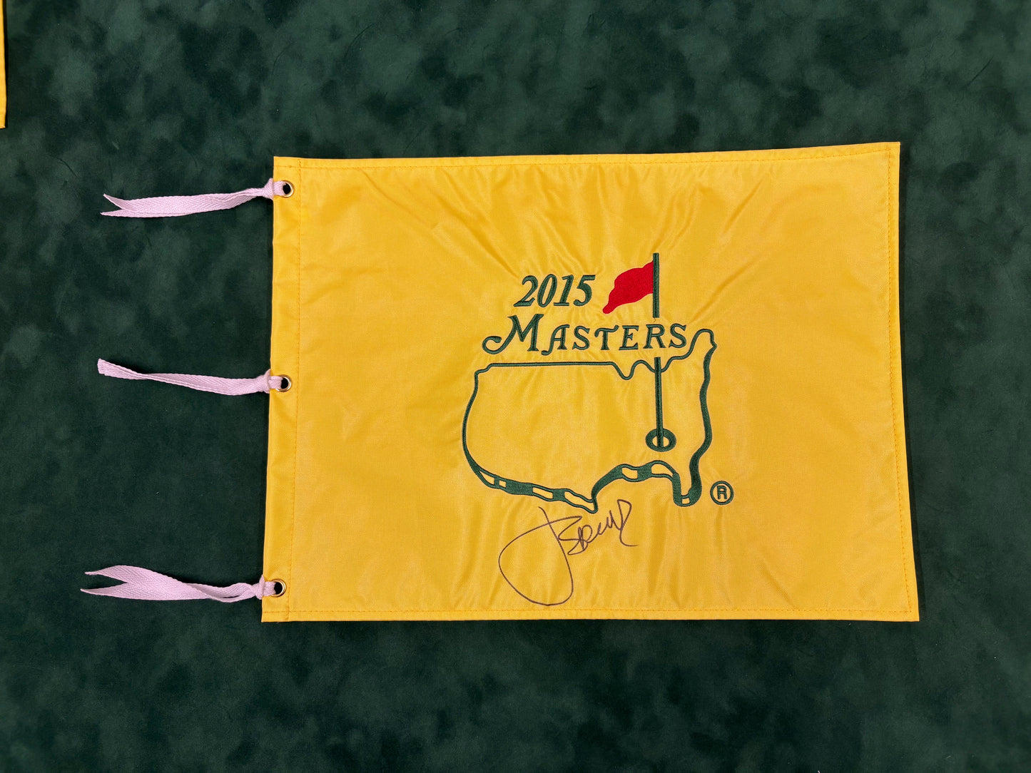 Jordan Spieth Winner Signed 2015 Masters Golf Flag + Dealer COA