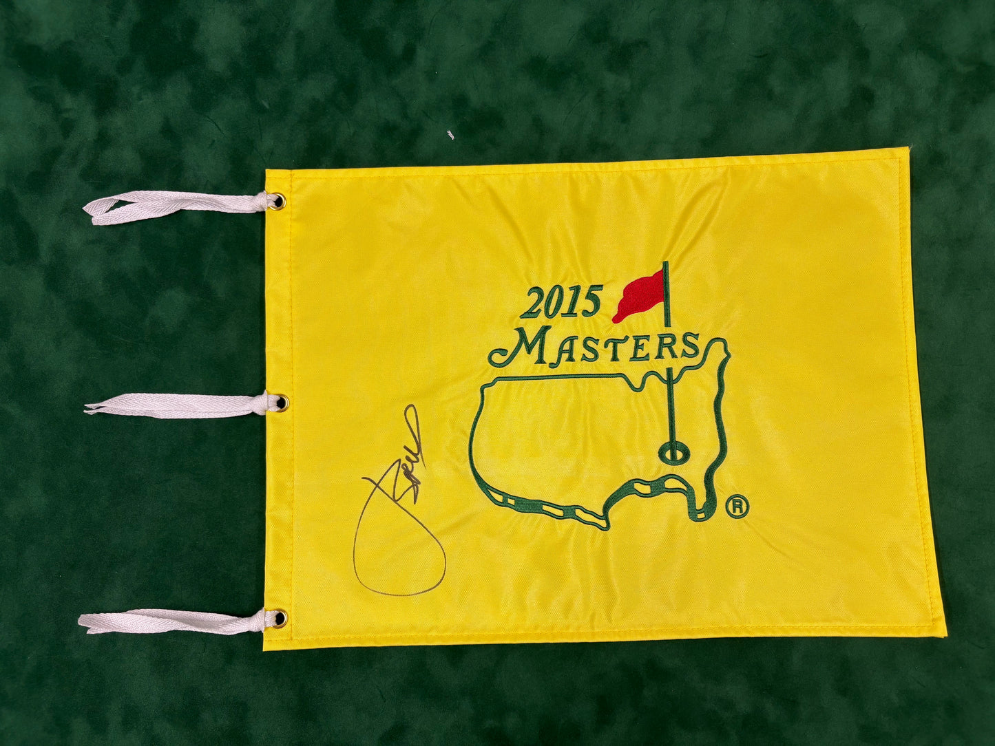 Jordan Spieth Winner Signed 2015 Masters Golf Flag + Dealer COA