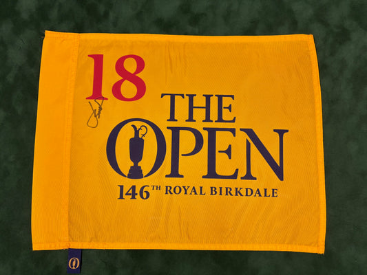 Jordan Spieth Winner Signed 146th Open at Royal Birkdale Golf Flag + Dealer COA
