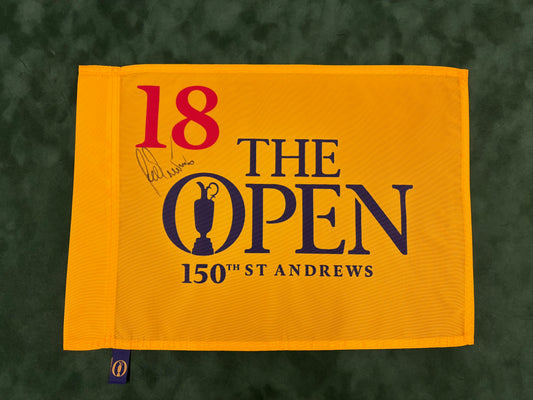 Lee Trevino Signed 150th Open at St Andrews Golf Flag + Dealer COA