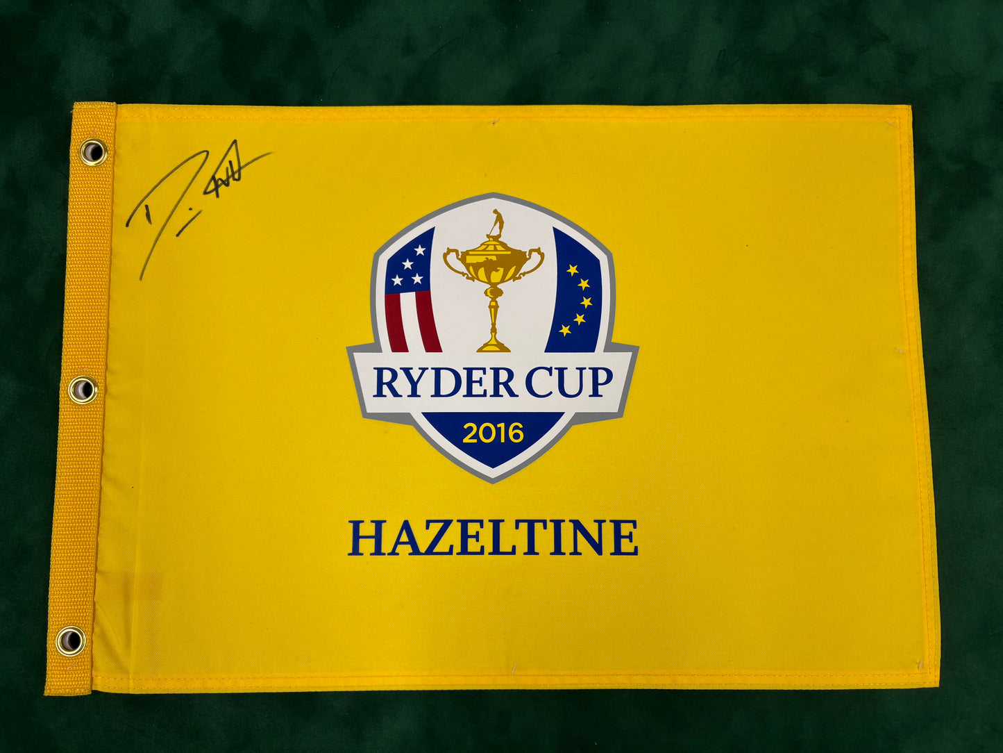 Danny Willett Signed 2016 Ryder Cup at Hazeltine Golf Flag + Dealer COA