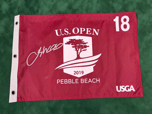 Gary Woodland Winner Signed 2019 US Open at Pebble Beach Golf Flag + Dealer COA