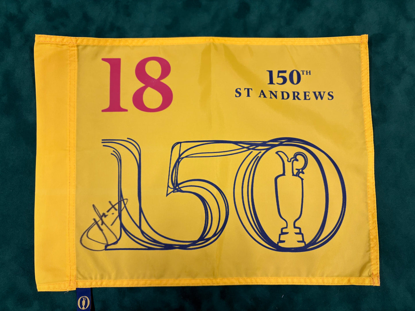 Cameron Smith Winner Signed 150th Open at St Andrews Golf Flag + Dealer COA
