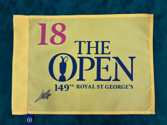 Collin Morikawa Winner Signed 149th Open at Royal St Georges Golf Pin Flag + Dealer COA