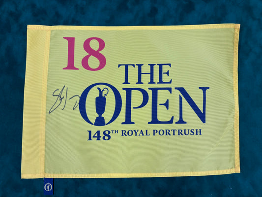Shane Lowry Winner Signed 148th Open at Royal Portrush Golf Flag + Dealer COA