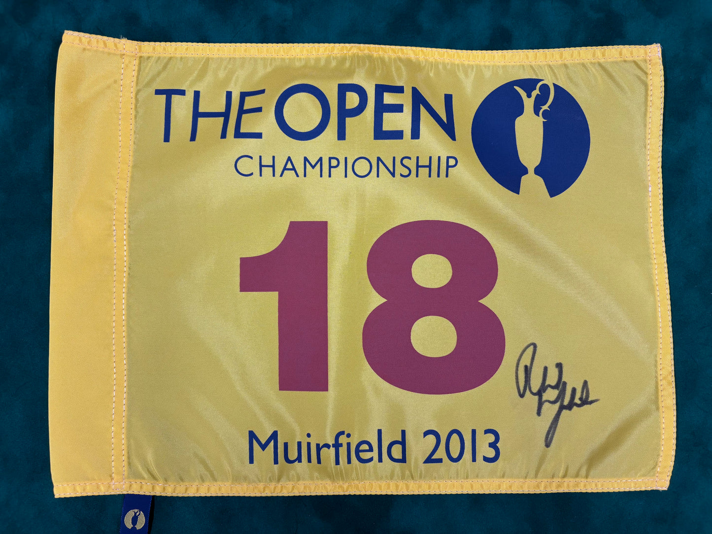 Phil Mickelson Winner Signed 2013 Open at Muirfield Golf Flag + Dealer COA