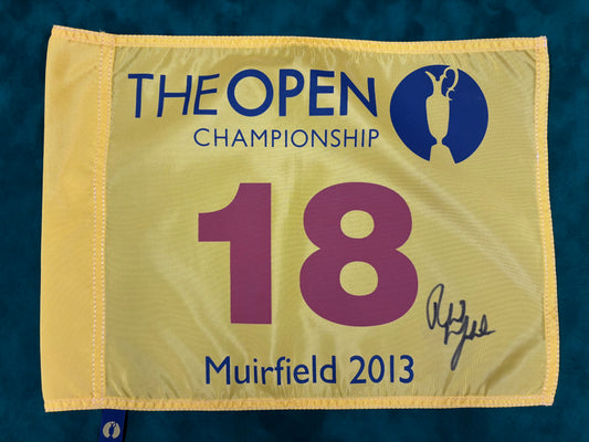Phil Mickelson Winner Signed 2013 Open at Muirfield Golf Flag + Dealer COA