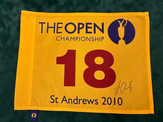 Louis Oosthuizen Winner Signed 2010 Open at St Andrews Golf Flag + Dealer COA