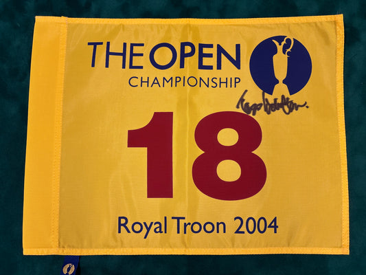 Todd Hamilton Winner Signed 2004 Open at Royal Troon Golf Flag + Dealer COA