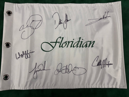 Floridian National Golf Club Pin Flag Signed By 7 (Tiger Woods, McIlroy) + Cert