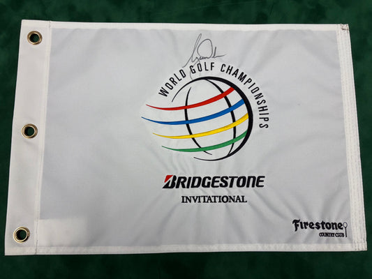 Tiger Woods Rare Signed WGC Bridgestone Invitational Golf Pin Flag + Dealer COA