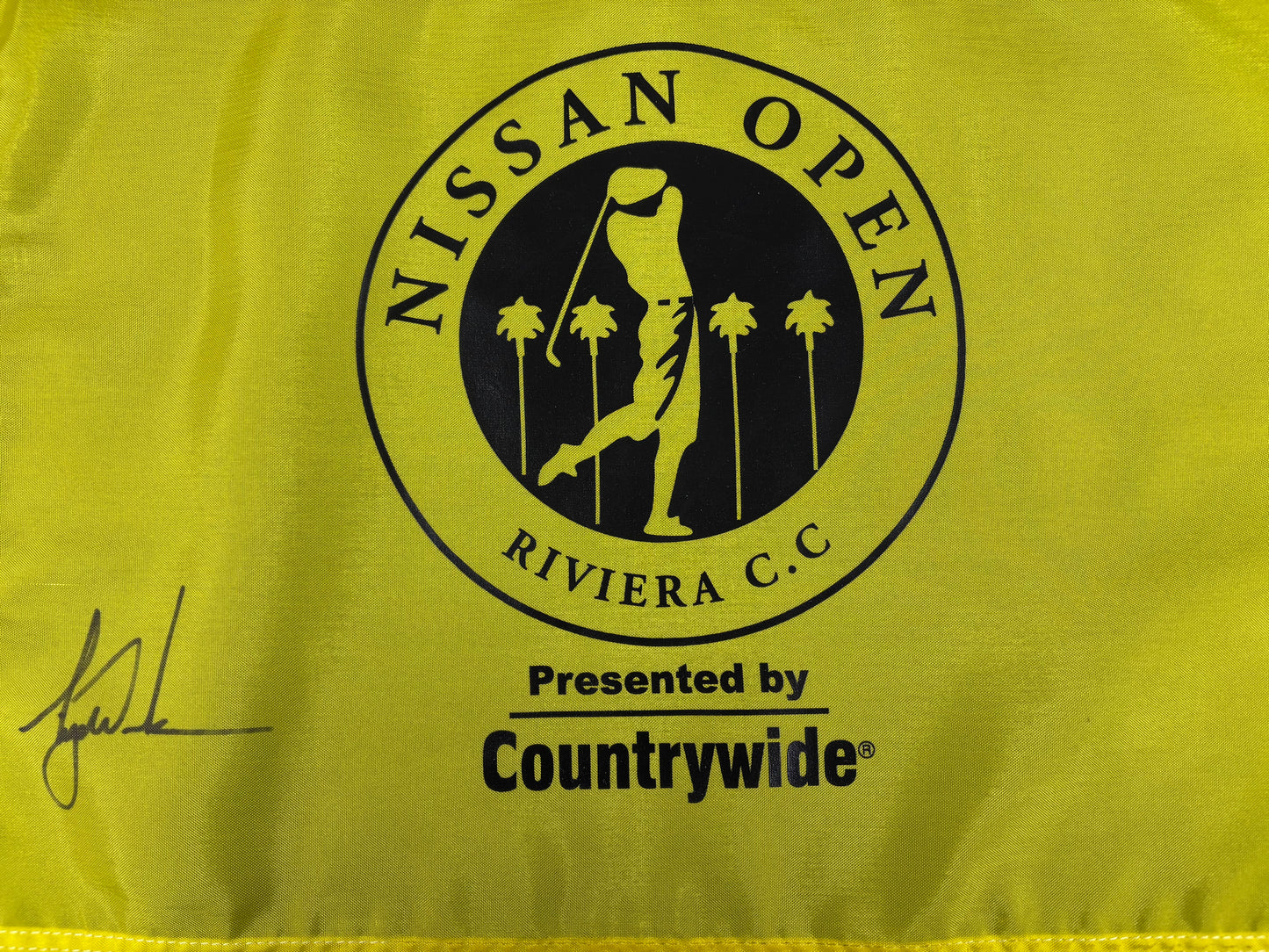 Tiger Woods Rare Signed Nissan Open at Riviera CC Golf Pin Flag + Dealer COA