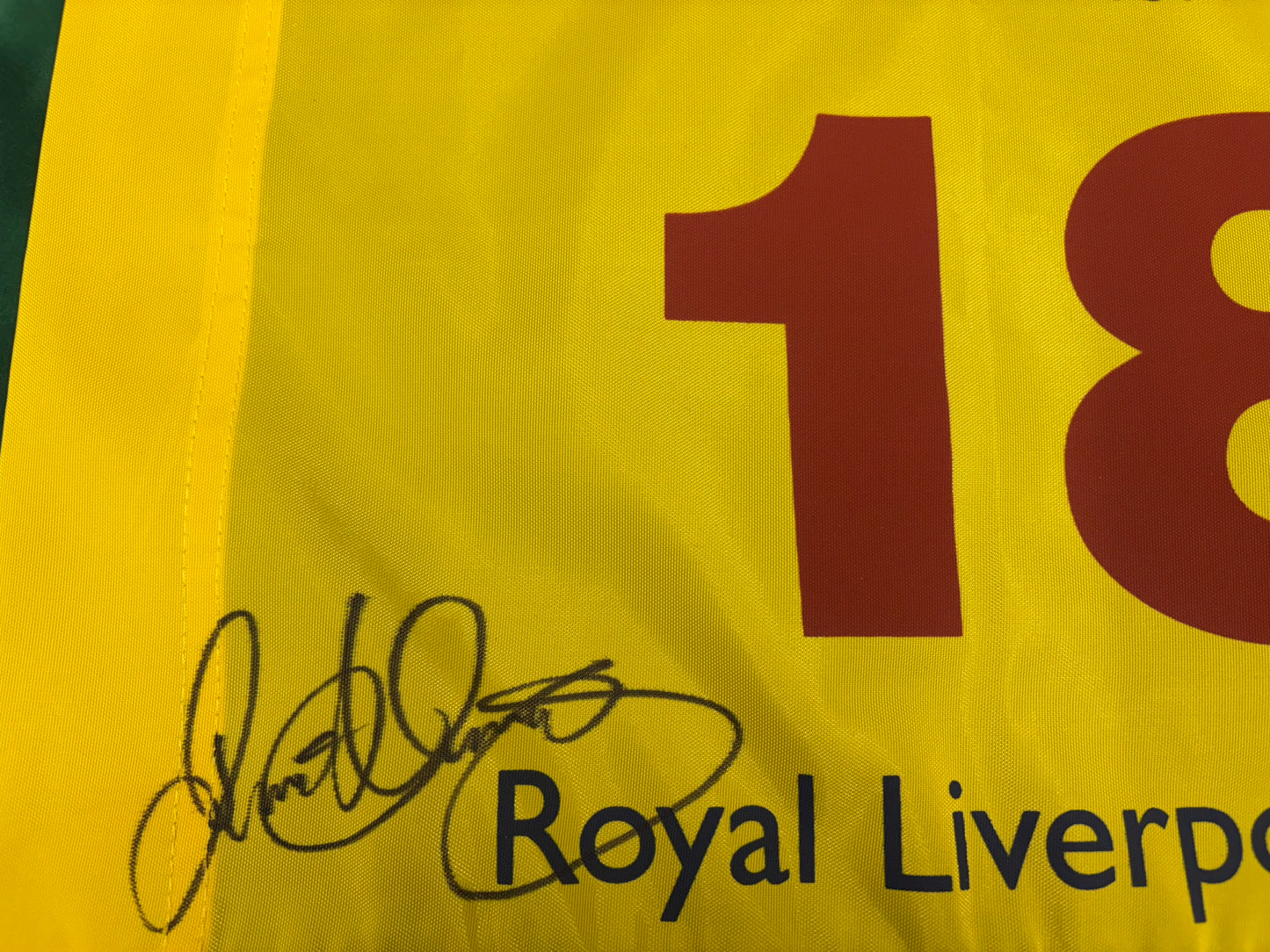 Rory McIlroy Winner Signed 2014 Open at Royal Liverpool Golf Flag + Dealer COA