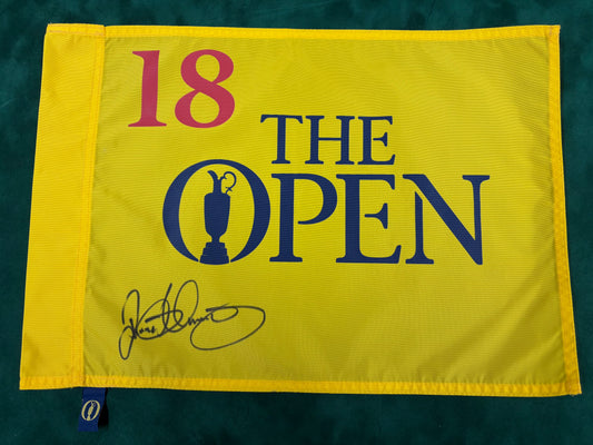 Rory McIlroy 2014 Winner Signed Undated The Open Golf Flag 18th Hole + Dealer COA