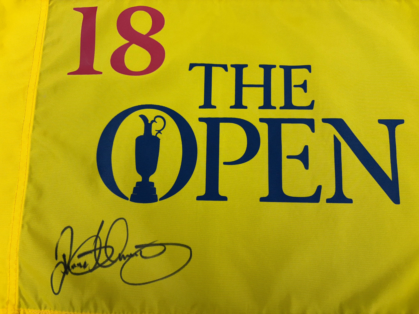 Rory McIlroy 2014 Winner Signed Undated The Open Golf Flag 18th Hole + Dealer COA