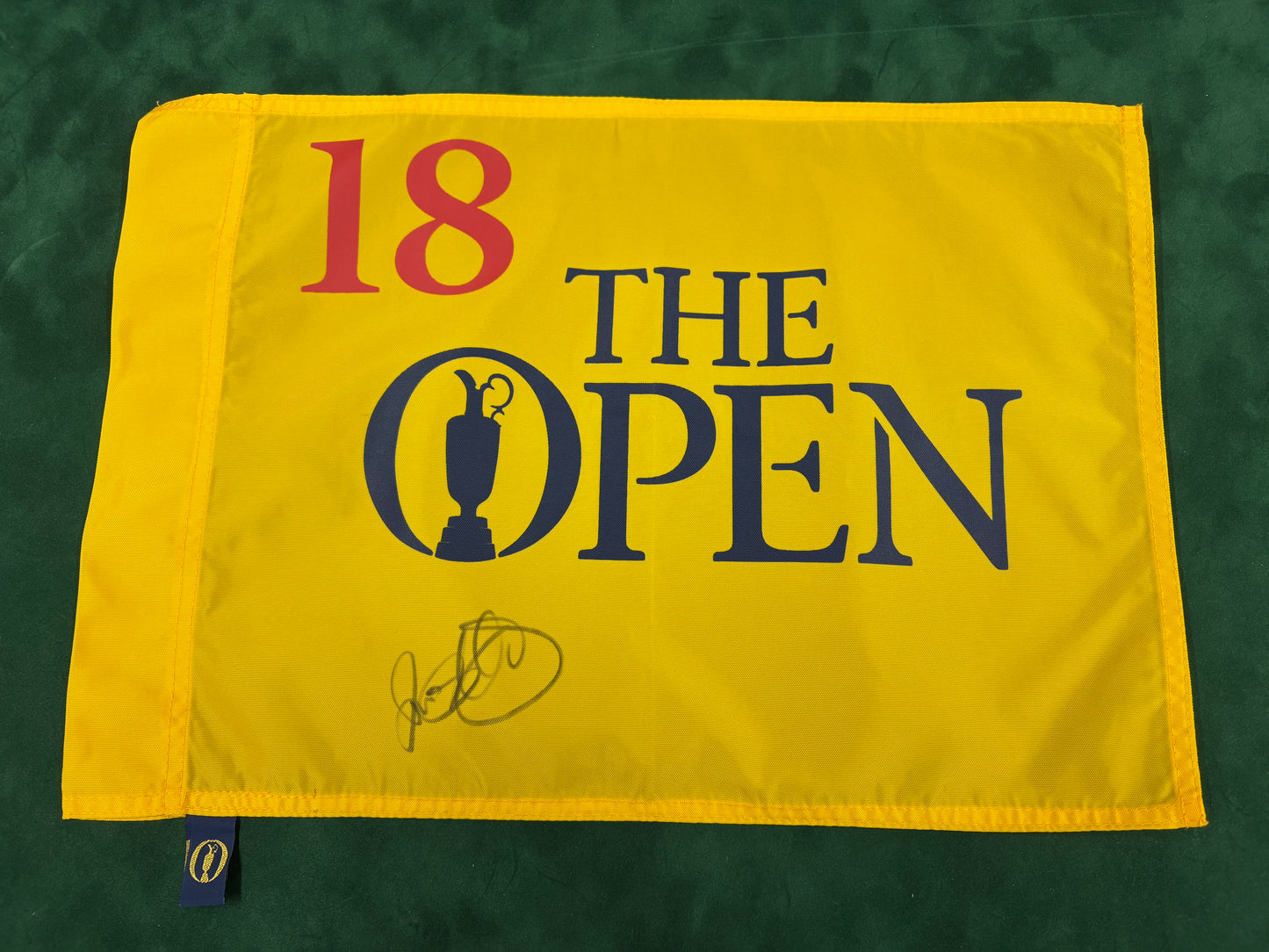 Rory McIlroy 2014 Winner Signed Undated The Open Golf Flag 18th Hole + Dealer COA