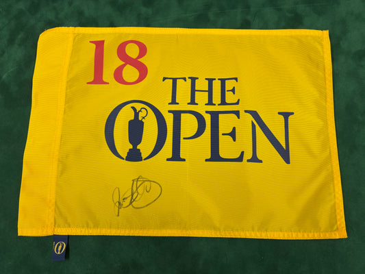 Rory McIlroy 2014 Winner Signed Undated The Open Golf Flag 18th Hole + Dealer COA