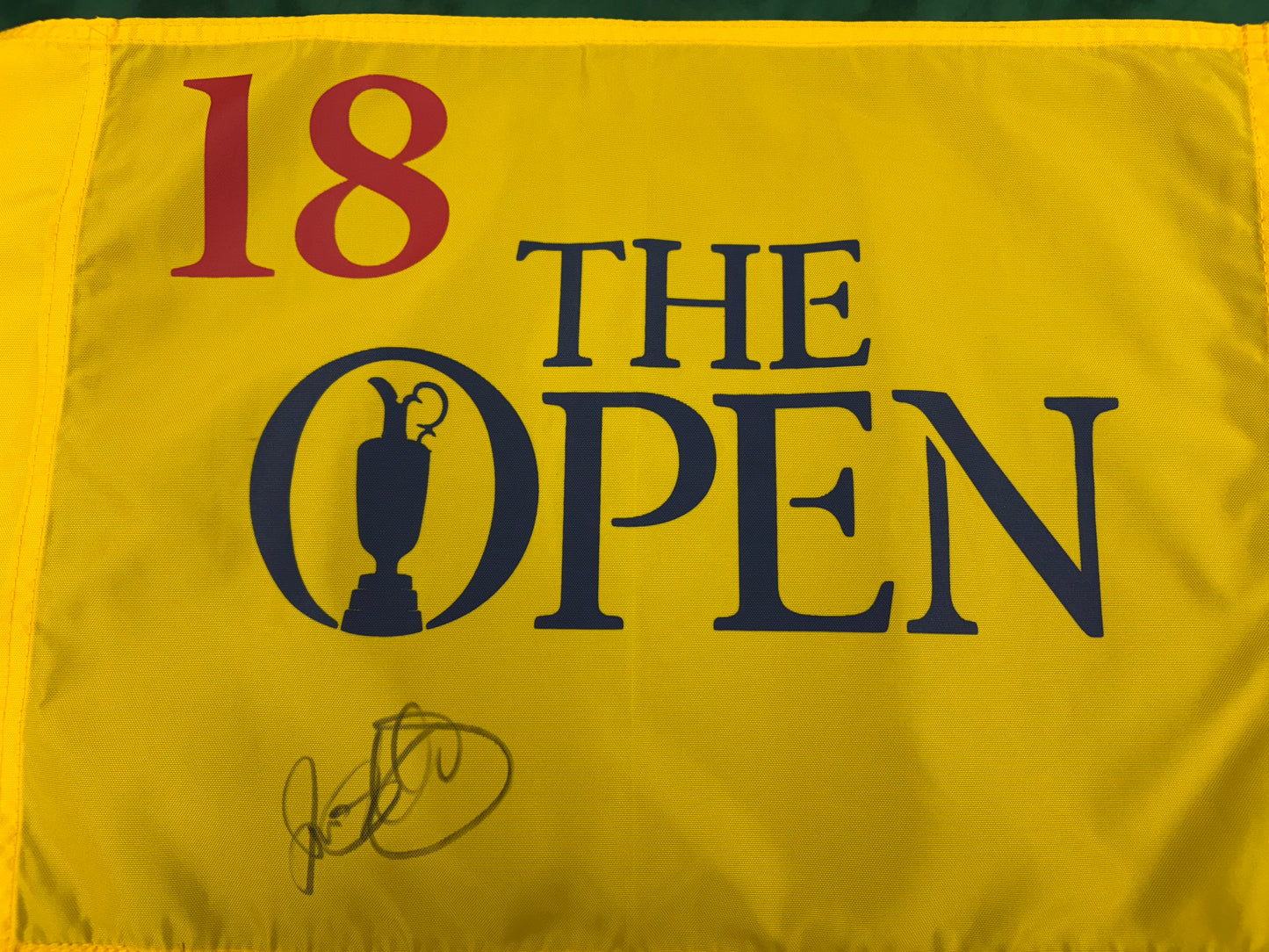 Rory McIlroy 2014 Winner Signed Undated The Open Golf Flag 18th Hole + Dealer COA
