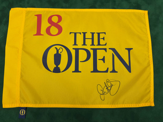 Rory McIlroy 2014 Winner Signed Undated The Open Golf Flag 18th Hole + Dealer COA