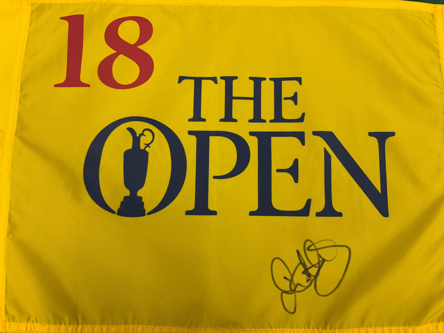 Rory McIlroy 2014 Winner Signed Undated The Open Golf Flag 18th Hole + Dealer COA