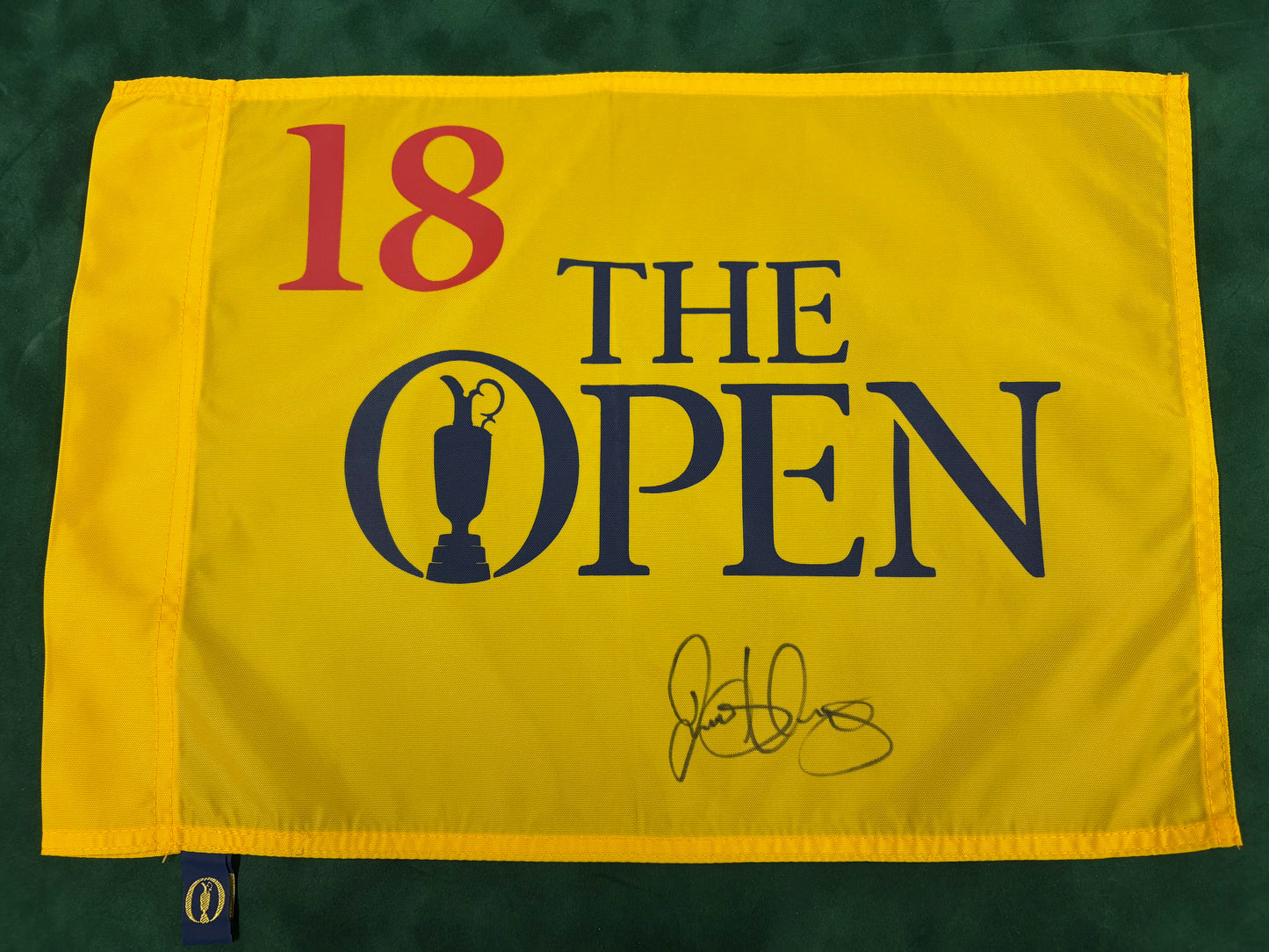 Rory McIlroy 2014 Winner Signed Undated The Open Golf Flag 18th Hole + Dealer COA