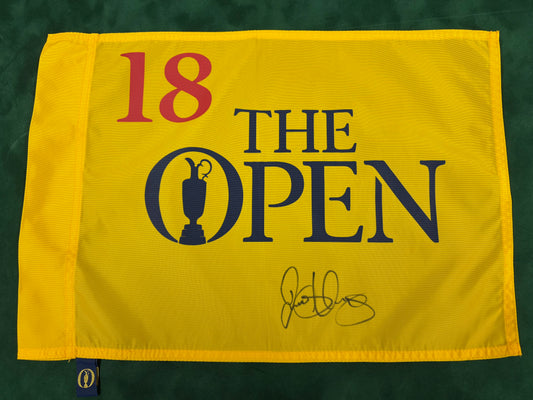 Rory McIlroy 2014 Winner Signed Undated The Open Golf Flag 18th Hole + Dealer COA