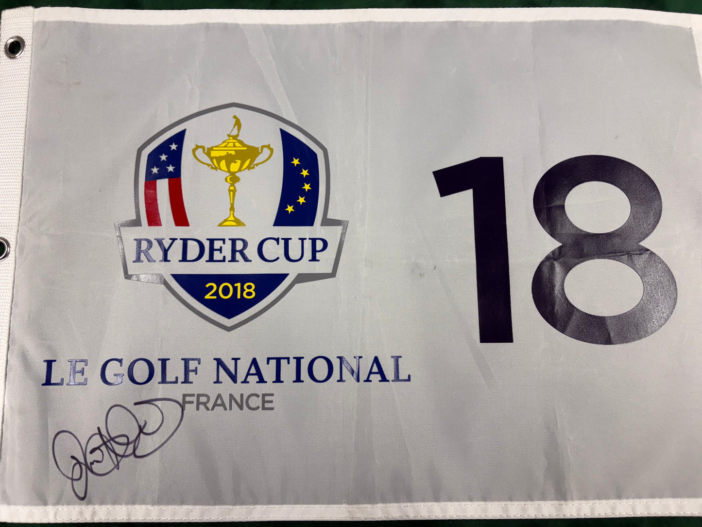 Rory McIlroy Signed 2018 Ryder Cup at Le Golf National Golf Flag + Dealer COA