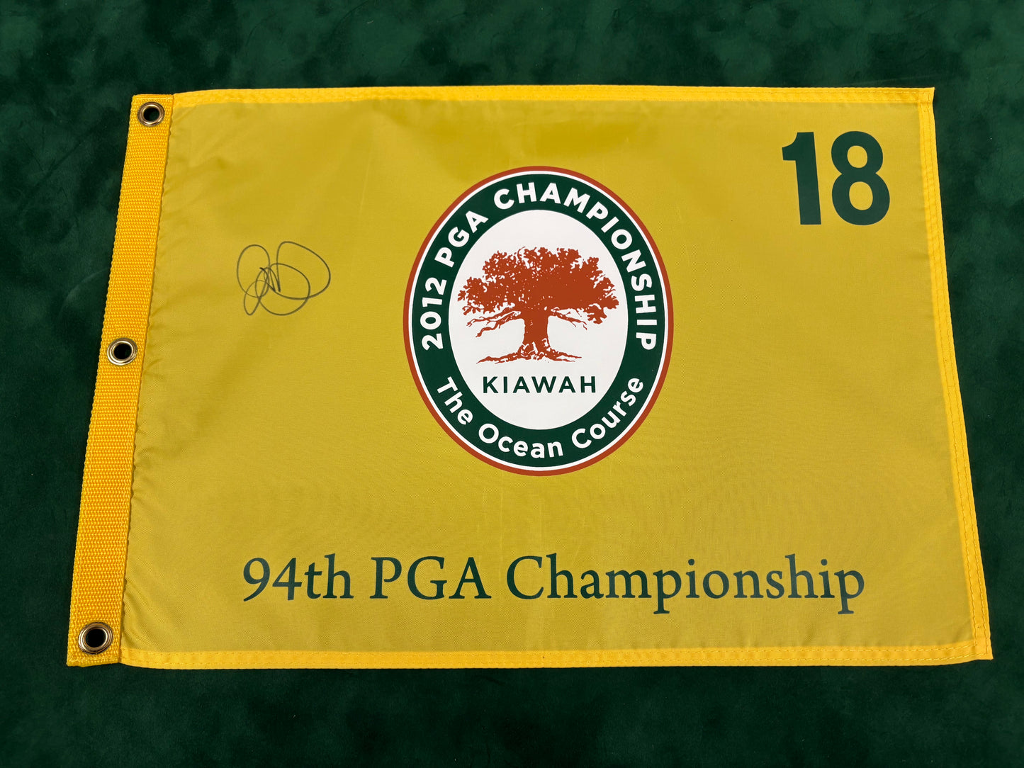 Rory McIlroy Winner Signed 2012 94th PGA Championship at Kiawah Ocean Course Golf Flag + Cert