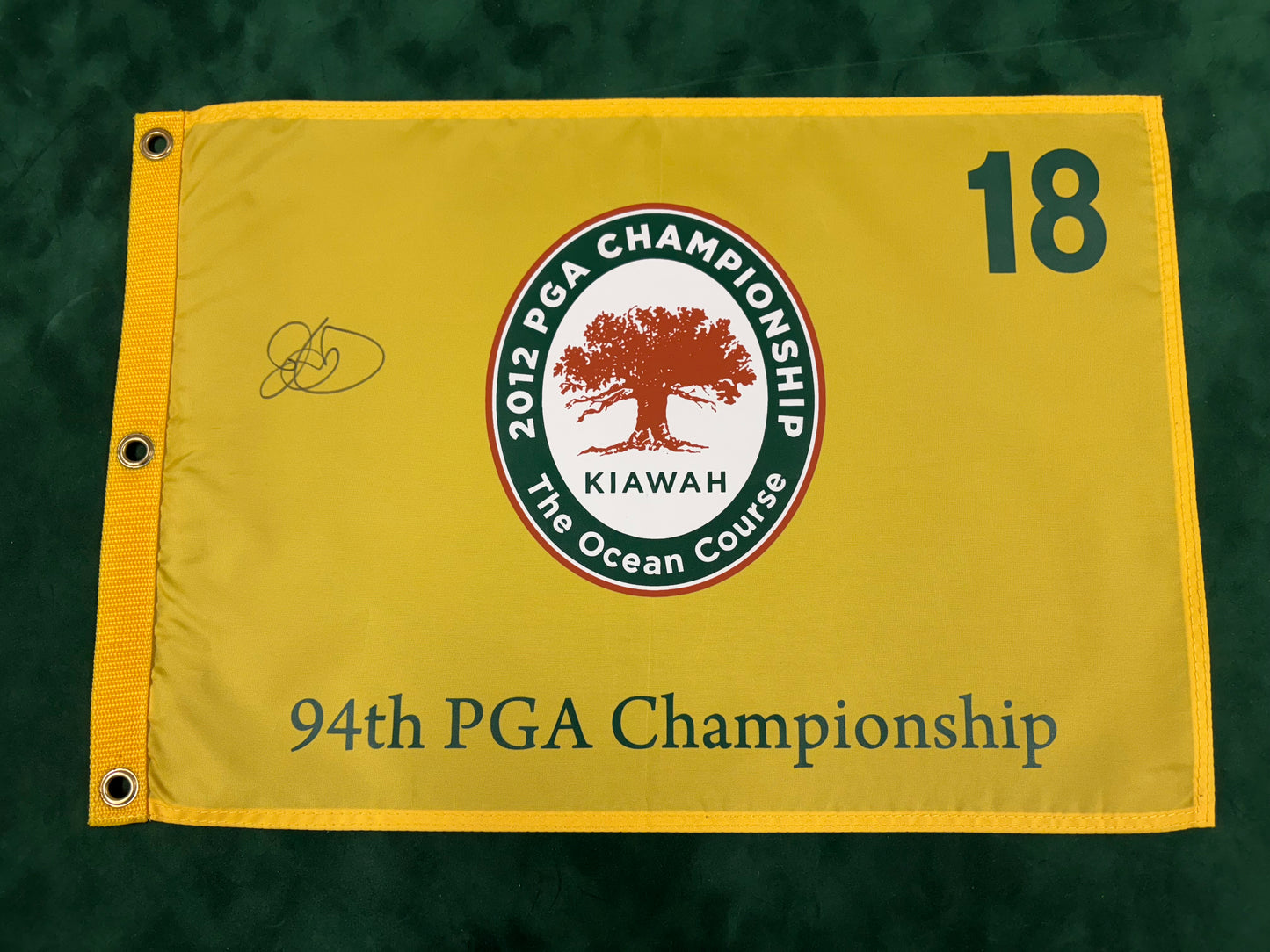 Rory McIlroy Winner Signed 2012 94th PGA Championship at Kiawah Ocean Course Golf Flag + Cert