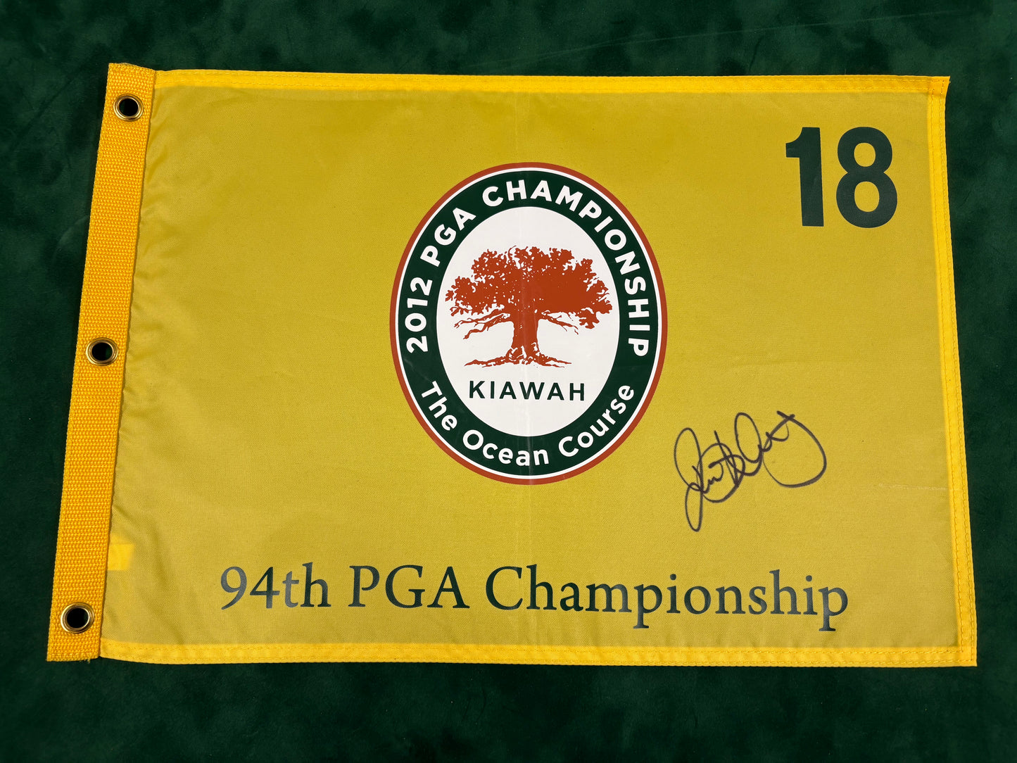 Rory McIlroy Winner Signed 2012 94th PGA Championship at Kiawah Ocean Course Golf Flag + Cert
