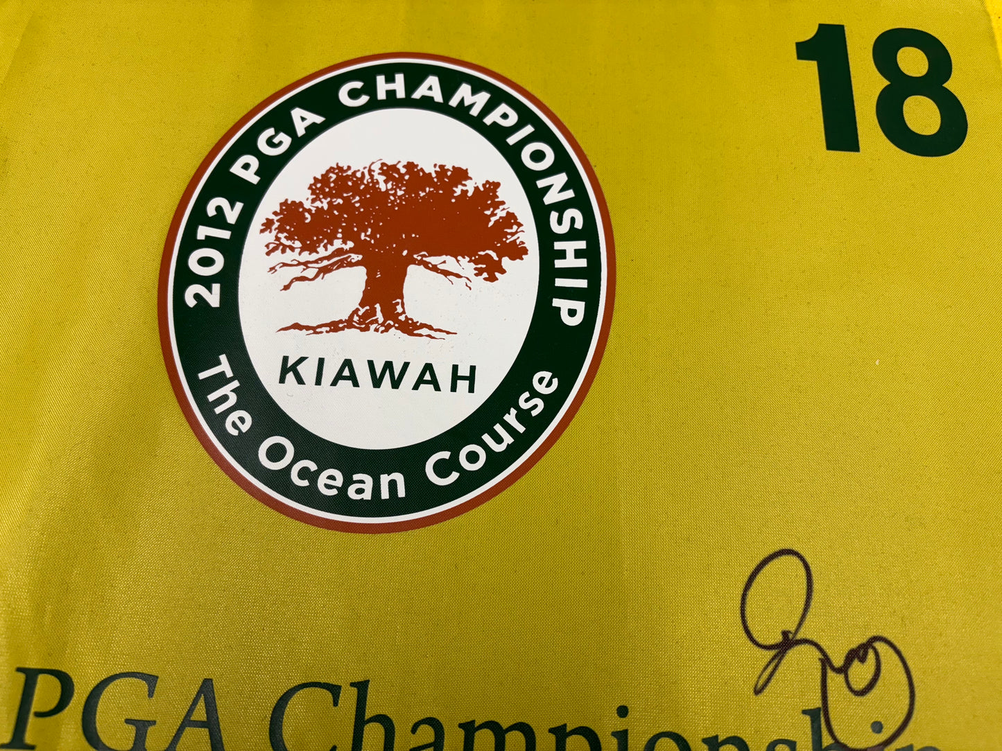 Rory McIlroy Winner Signed 2012 94th PGA Championship at Kiawah Ocean Course Golf Flag + Cert