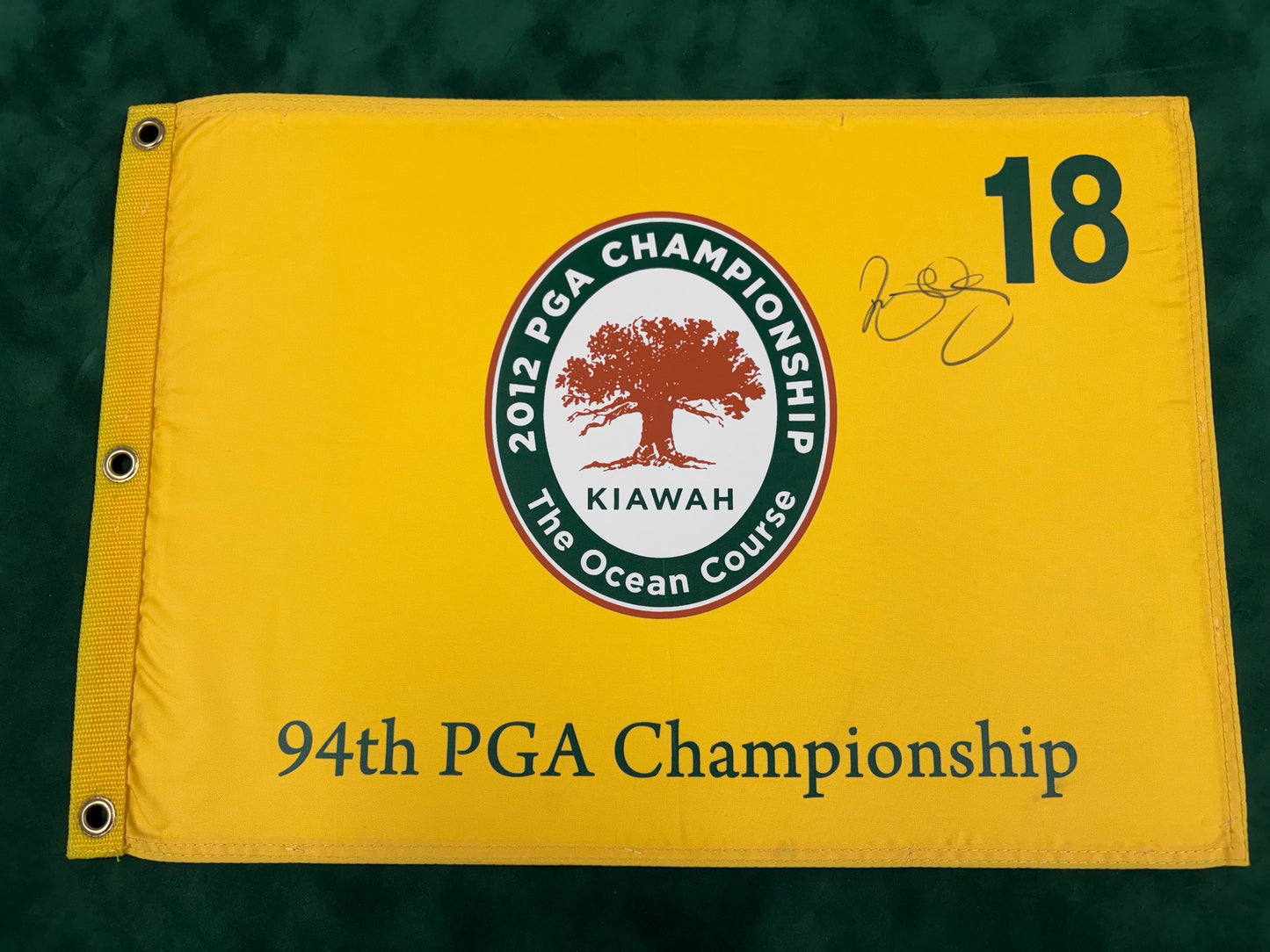 Rory McIlroy Winner Signed 2012 94th PGA Championship at Kiawah Ocean Course Golf Flag + Cert