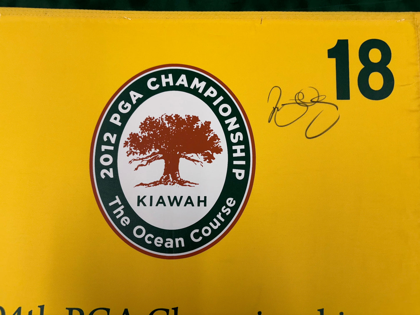 Rory McIlroy Winner Signed 2012 94th PGA Championship at Kiawah Ocean Course Golf Flag + Cert