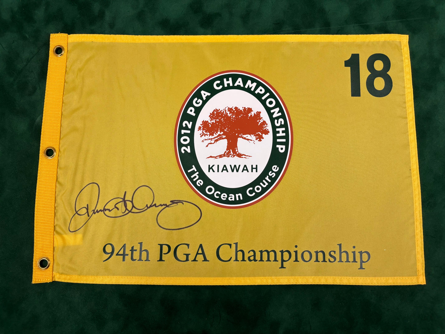 Rory McIlroy Winner Signed 2012 94th PGA Championship at Kiawah Ocean Course Golf Flag + Cert