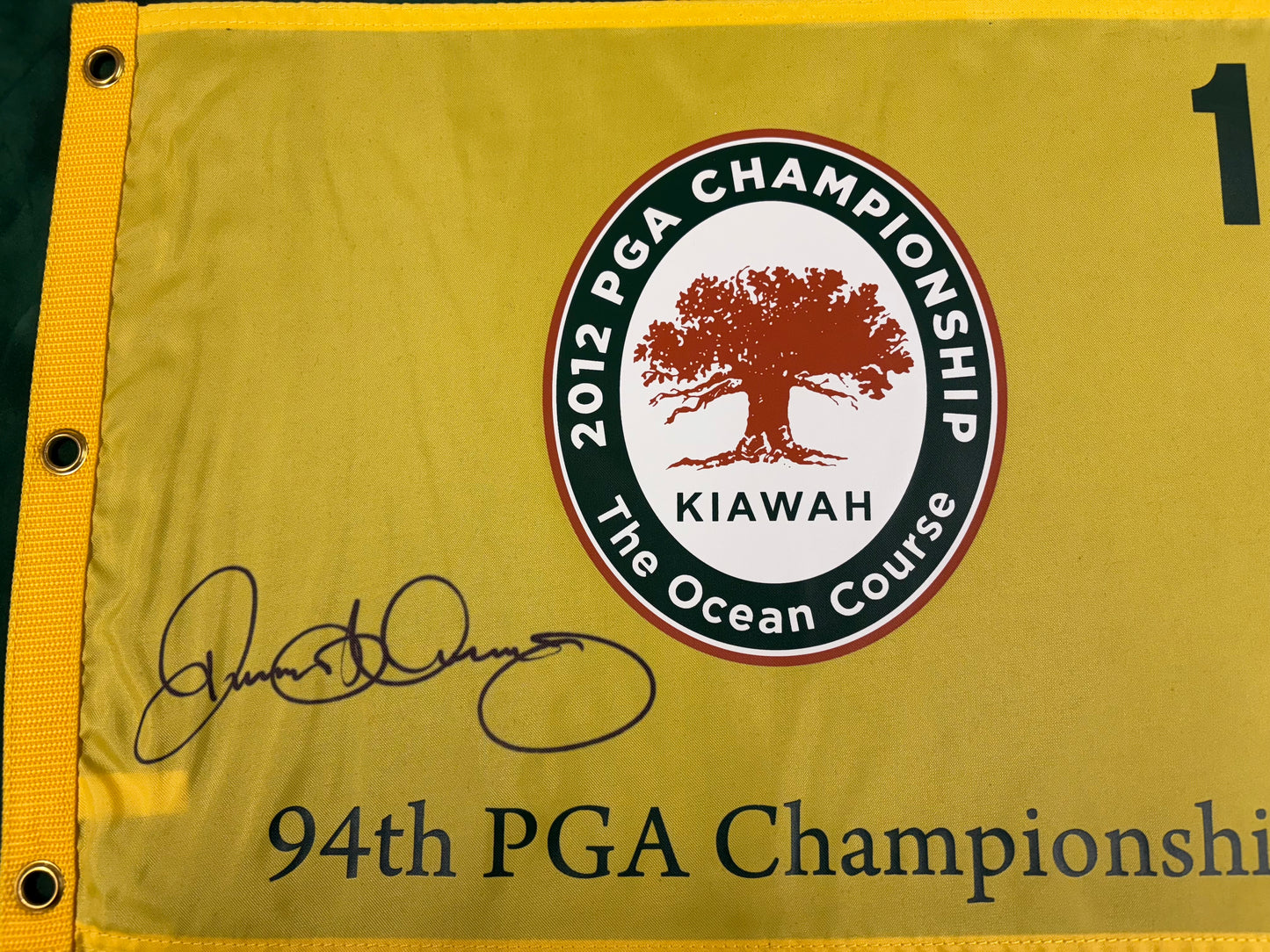 Rory McIlroy Winner Signed 2012 94th PGA Championship at Kiawah Ocean Course Golf Flag + Cert