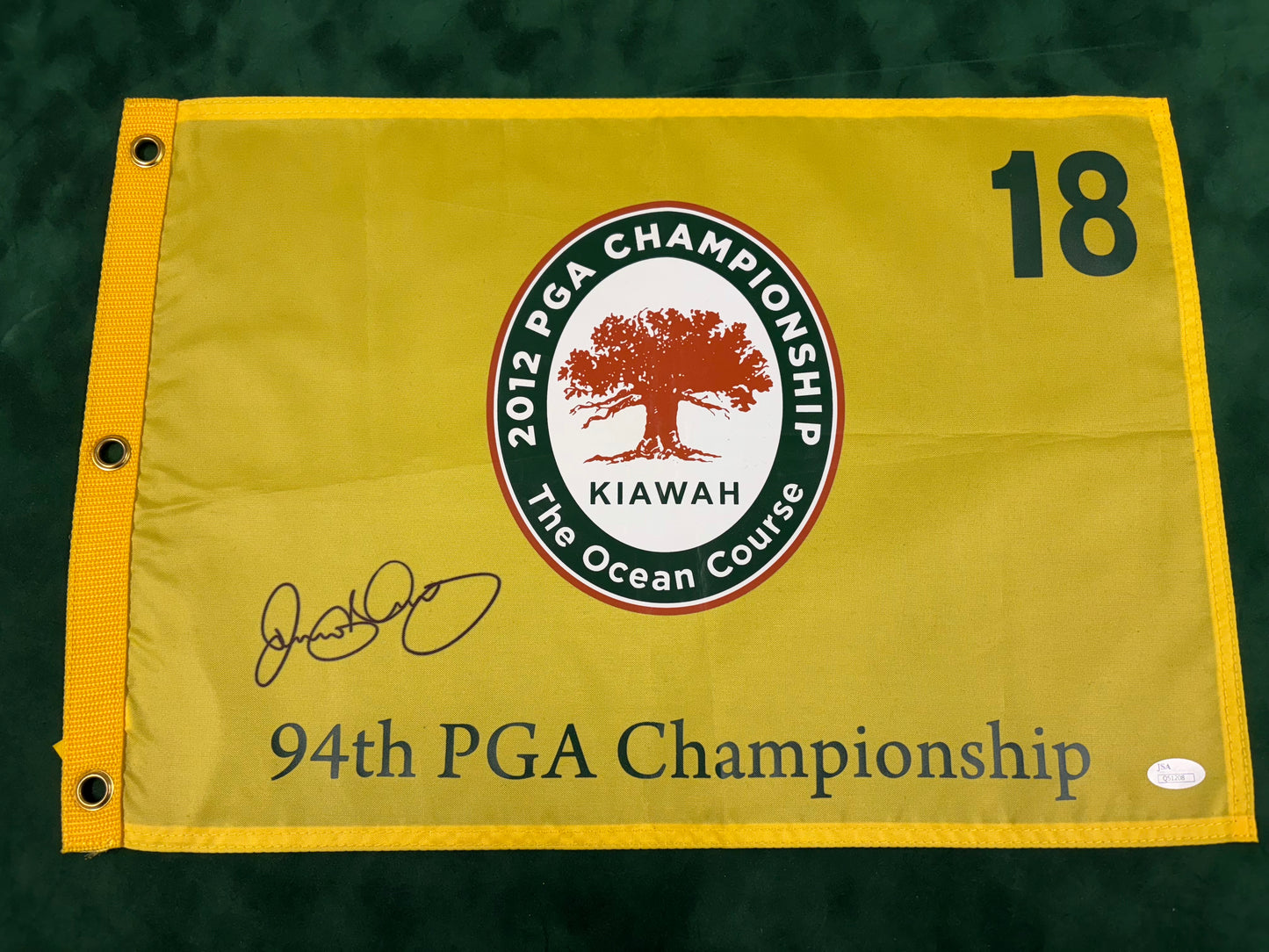 Rory McIlroy Winner Signed 2012 94th PGA Championship at Kiawah Ocean Course Golf Flag + JSA COA