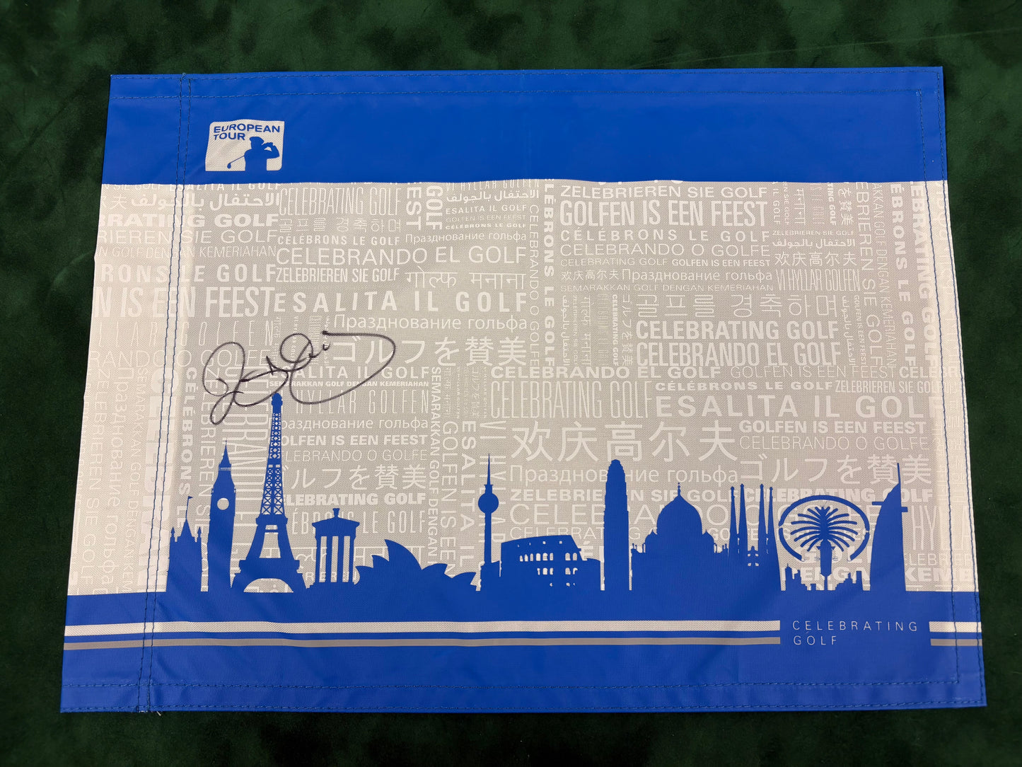 Rory McIlroy Signed European Tour Golf Pin Flag + Dealer COA