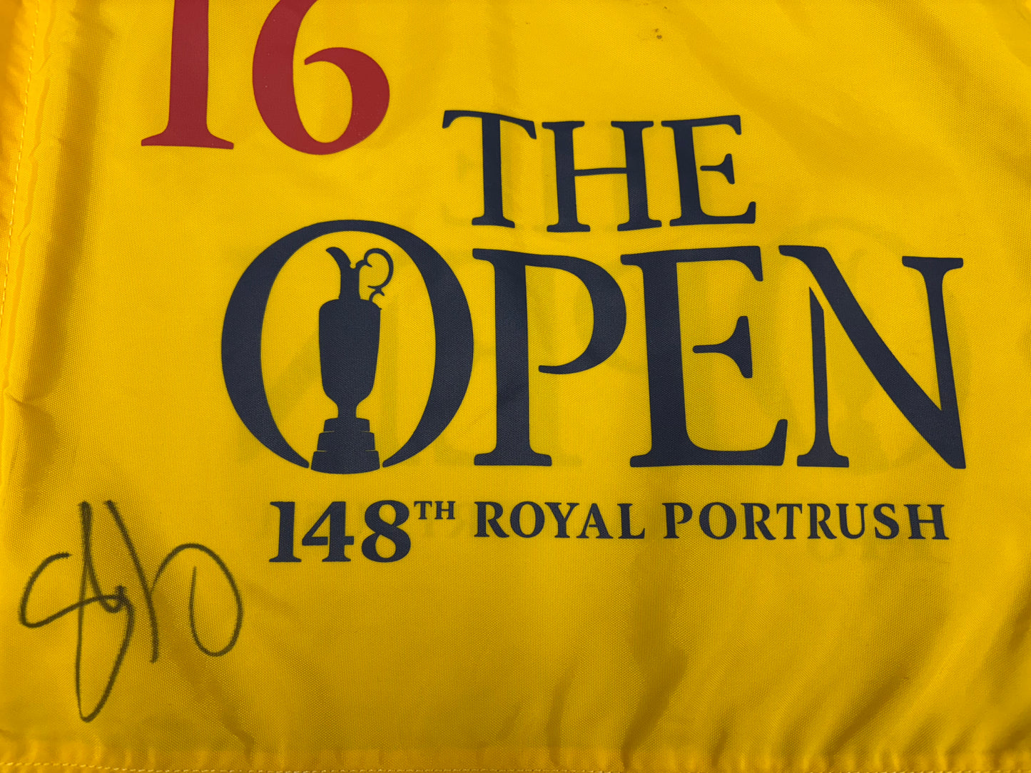 Shane Lowry Winner Signed 148th Open at Royal Portrush Course Used 16th Hole Golf Flag +Cert