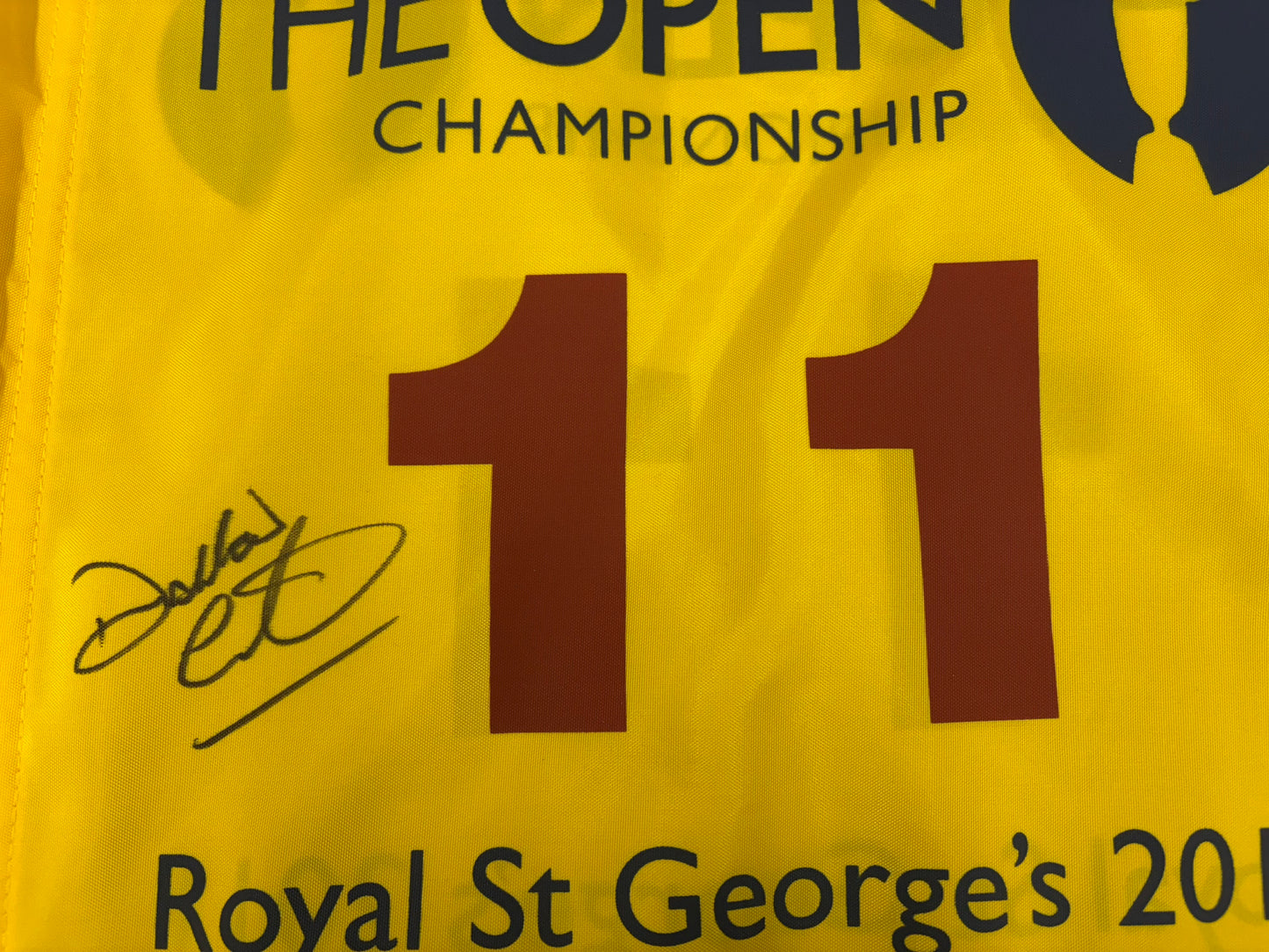 Darren Clarke Winner Signed 2011 Open at Royal St George's Course Used 11th Golf Flag + Cert