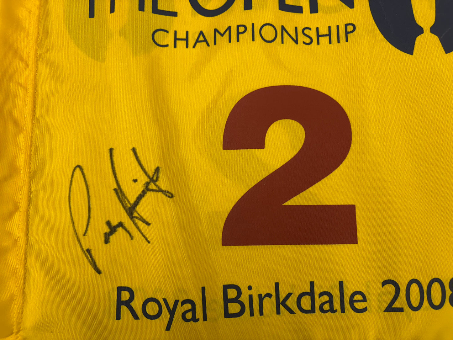 Pádraig Harrington Winner Signed 2008 Open at Birkdale Course Used 2nd Golf Flag + Cert