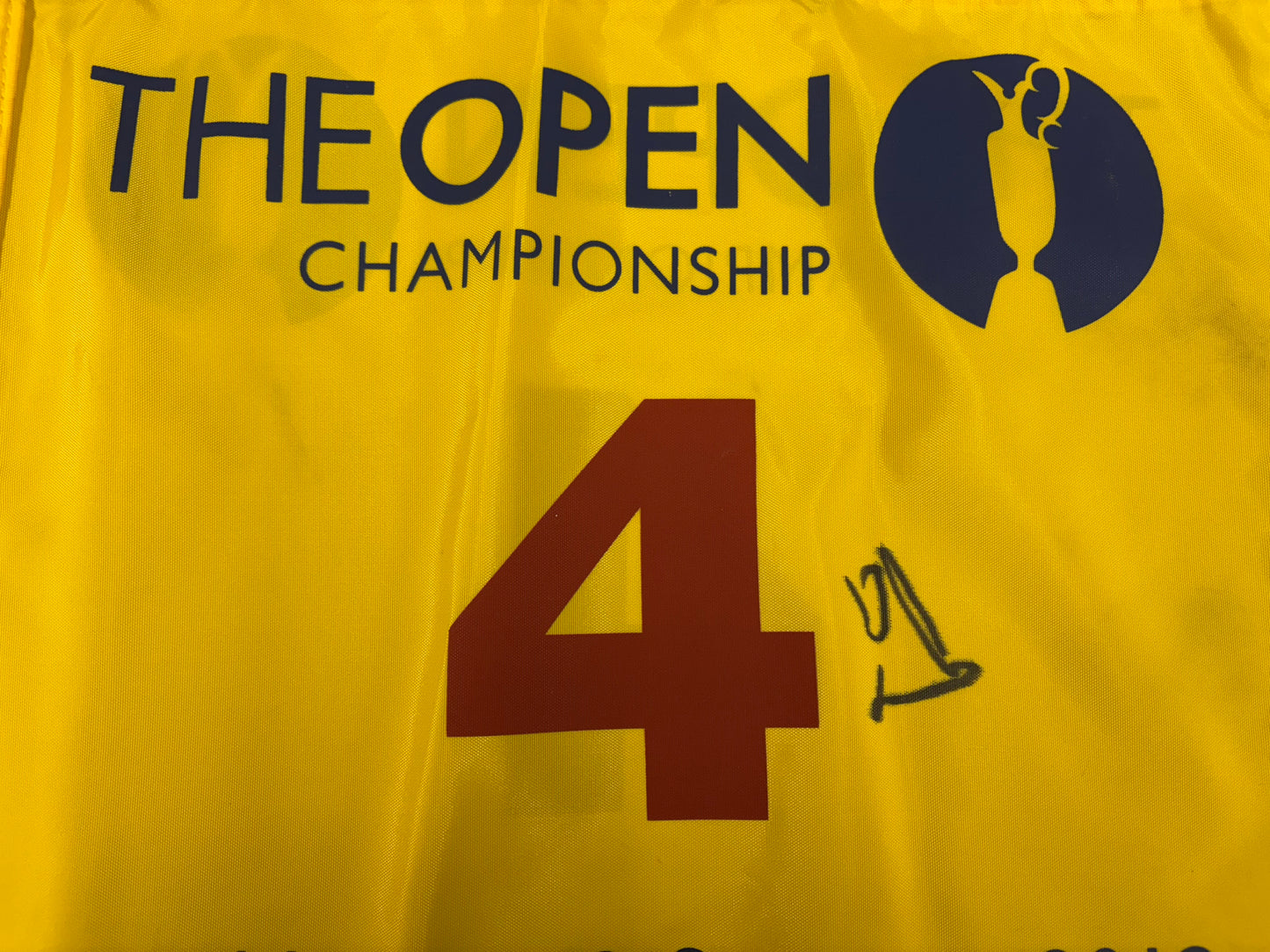 Ernie Els Winner Signed 2012 Open at Royal Lytham & St Annes 4th Hole Course Used Golf Pin Flag + Cert